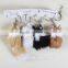 Fluffy Rabbit Foot Plush Leather Keychain Animal