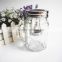 clear glass candle mason handle jar with candle tray and lid