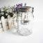 clear glass candle mason handle jar with candle tray and lid