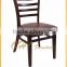 single wooden solid wood dining restaurant cafe chairs with PU cushion