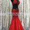 Women elegant red belly dance outfit with beads QQ002