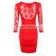 Fashion latest trendy red short tight sexy girls in tight dresses