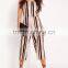 2016 Fashion Ladies Camel Crepe Striped Nice Jumpsuit
