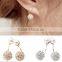 Stainless steel needle earring,superstar designs crystal ball earrings with pearl