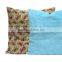 Velvet Cushion in Aqua With Vintage Kantha Backing Cotton
