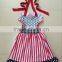 2016 boyi children 4th of july dress red ruffle baby girl birthday dresses sleeveless baby girls cotton ruffle dress