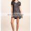 sporty and luxe V neck short flare sleeve frock tee dress low price made in china