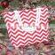 Popular Monogrammed Bag Chevron Canvas Beach Bag With White Rope