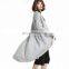 Autumn Winter Warm Solid Pattern Grey Color Women Pure Cashmere Sweater