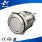 CE RoHS 19mm circle illuminated spdt latching stainless steel push button switch with symbol