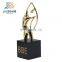 High quality zinc alloy material 999gold plating customized made size replica grammy metal award trophy