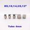 GOGOATC Pneumatic air straight fitting 4mm thread M5 PC 4-M5 M6 1/8 1/4 3/8 M8 BSP NPT One touch hose connector