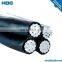 LV abc cables 16mm sq xlpe 3*16+25mm2 aluminium conductor Overhead ABC Cable