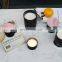 Light black empty glass candle jars with wooden lids customized metal lids glass holders containers vessels