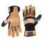 HANDLANDY Durable Flexible Heavy Duty Work Industrial Safety Impact Gloves Vibration-Resistant Mens Cowhide Leather Gloves