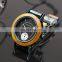 Hot Sales Custom Logo Stainless Steel Bamboo Wooden Watch With Chronograph & Quartz Pusher Push Buttons