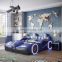 Fashion leather bed Modern children bed Cute race car shape kids beds