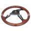 Fits Universal 350mm Black Classic Trim Chrome Spoke Wood Grain Sport Chrome Steering Wheel