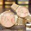 LONGBO 80302 Wholesale Womens Gold Watch Stainless Steel Strap Men Lovers Wrist Watch Bracelet Clock