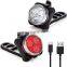 High Quality Amazon USB Rechargeable Led Bike Light Set Powerful by Bicycle Light LED Front and Tail Back Rear Lights
