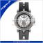 Promotional Stainless Steel Genuine Leather Brand Watches With 5 ATM Water Resistant For Gift