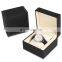 Black Luxury PU Leather Watch Strap Gift Packaging Box Watch Box Custom Logo