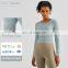 Ribbed Side Folding Yoga Tight Tshirts Factory Sale Women Long Sleeve Outdoor Sports Tops