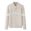 Women's 100% Cashmere Pullover Cable Knit Sweater Thick Quarter Button Style Stand Collar Casual Solid Pattern Wholesale Winter