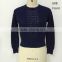 2016 fall/winter crew neck long sleeve texture knitting way on center front and back sweater