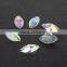 6x12 Crystal AB horse eye shape hand sewing silver plated epoxy stone China