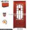 luxury design single swing Mahogany half glass interior wood doors