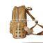 Newest lady fashion backpack girls golden PU backpack with rivets