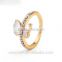 Rose gold plated butterfly pukhraj designs austrian crystal binder ring