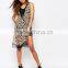 Modern Top Fashion Ladies Western Dress Designs With Leopard Print