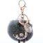 Wholesale big Rabbit Fur Ball Keychain with mule