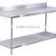 CE approved kitchen work table/backsplash stainless steel work table/diy food prep kitchen work bench