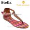 2016 new hot selling girl strip TPR sole thong canvas sandal shoes