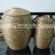 Natural bamboo rattan laundry basket with lid