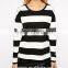 Wholesale abibaba blouse long sleeve white / black stripe woman blouse 2015