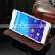 Factory Price Lichee Grain Phone case For Sony Xperia Z4 Genuine Wallet leather flip case with Card Slots