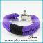 metal charm paracord bracelet, stainless steel survival paracord bracelet metal buckle