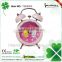 pink twin bell alarm clock of cartoon dial,customized clock