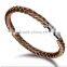 Fashion Jewelry Men Braided Leather Bracelet With Buckle