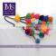 Hot selling colorful pom pom ball cotton tassel cord for decoration