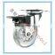 2-4 inch pu transparent casters with and without brakes