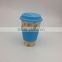 best selling Biodegradable bamboo fiber coffee cup with sleeve and lid