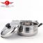 popular style unique shape stainless steel soup cooking pot set/camping pot set