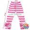 Pink White Strip Knit Cotton 8 Layers Ruffle Icing leggings fall winter children girls ruffle icing pants