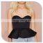 Fashion Black ruffle hem design women dancing bralet sexy tops