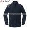 oem service windproof zipper-up long sleeves dark blue plain polar fleece men' coat